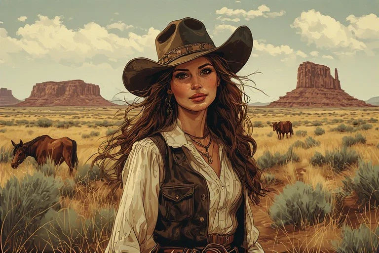 Cowgirl Pinup Portrait: Wild West Vintage Glamour