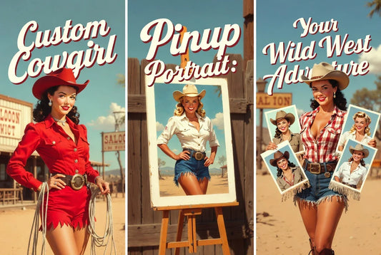Custom Cowgirl Pinup Portrait: Your Wild West Adventure