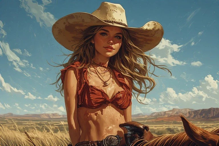 Custom Cowgirl Pinup Portrait: Your Wild West Glamour