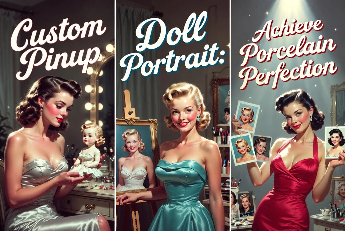 Custom Pinup Doll Portrait: Achieve Porcelain Perfection