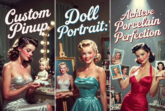 Custom Pinup Doll Portrait: Achieve Porcelain Perfection