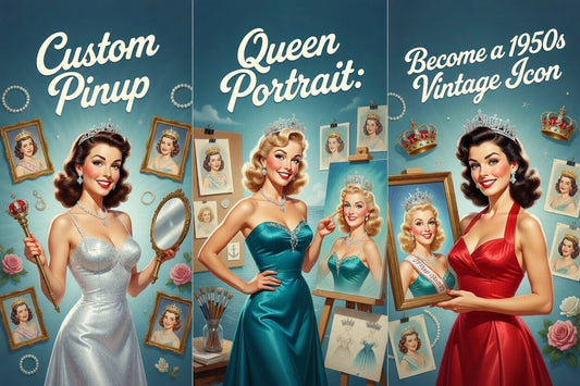 Custom Pinup Queen Portrait: Become a 1950s Vintage Icon