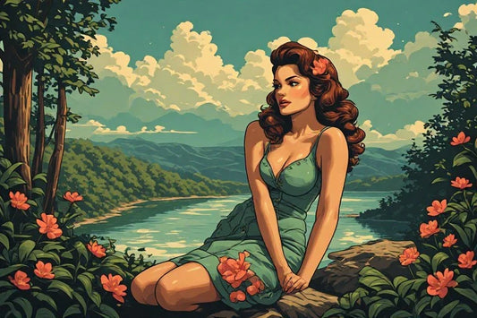 Retro Pinup Art: Diffuse Interreflection Dynamics