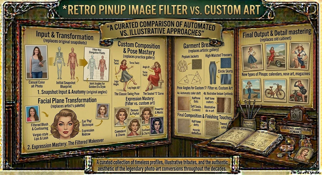 Retro Pinup Image Filter vs. Custom Art