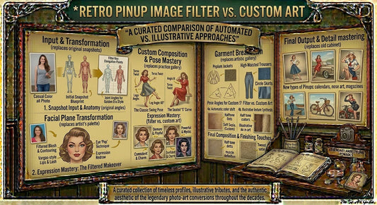 Retro Pinup Image Filter vs. Custom Art