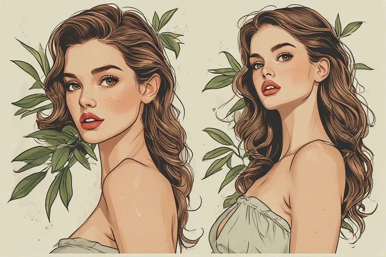 Retro Pinup Image Filter vs. Hand-Painted Portraits