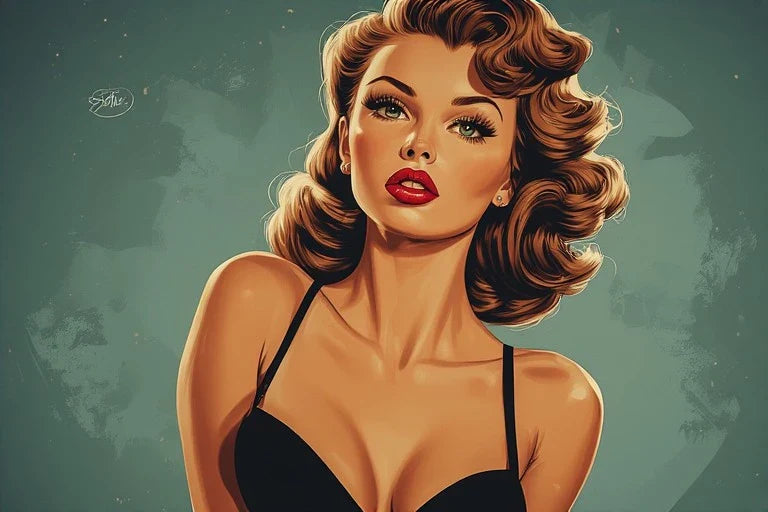 The Blueprint of Glamour: Authentic Pin Up Girl Drawings 1950 Style