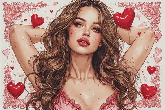 Valentines Pinup: A Romantic Hand-Painted Tribute