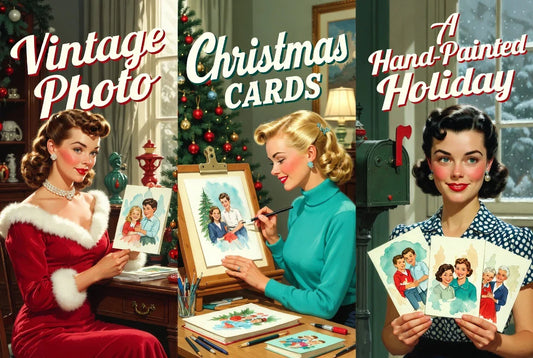 Vintage Photo Christmas Cards: A Hand-Painted Holiday