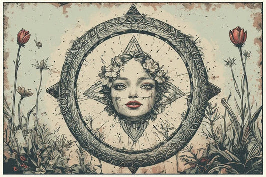 Vintage Pinup Canvas Prints: Weave Geometry