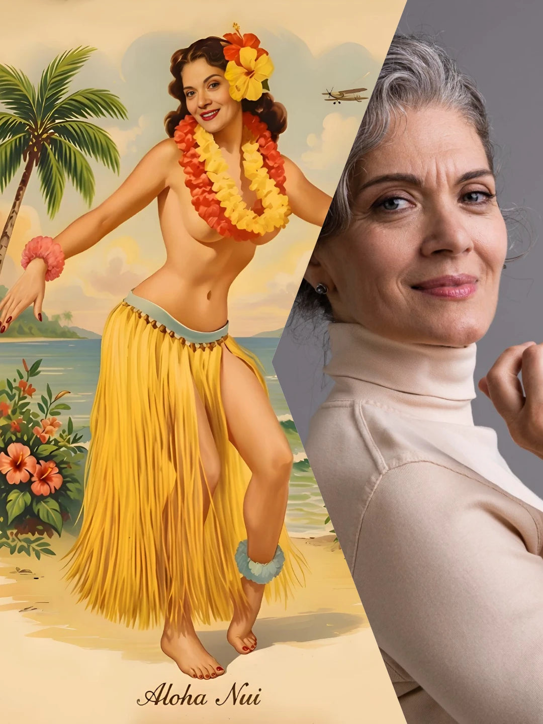 1950s Pinup Portrait Before After