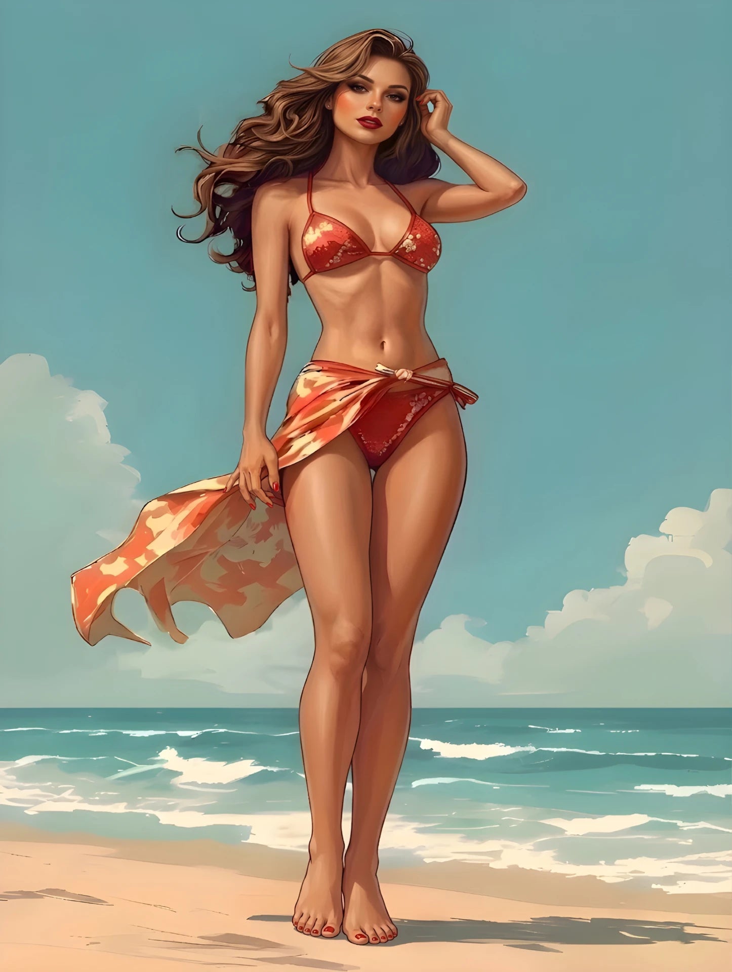 Beach Pinup Portrait - Pinup Art Studio