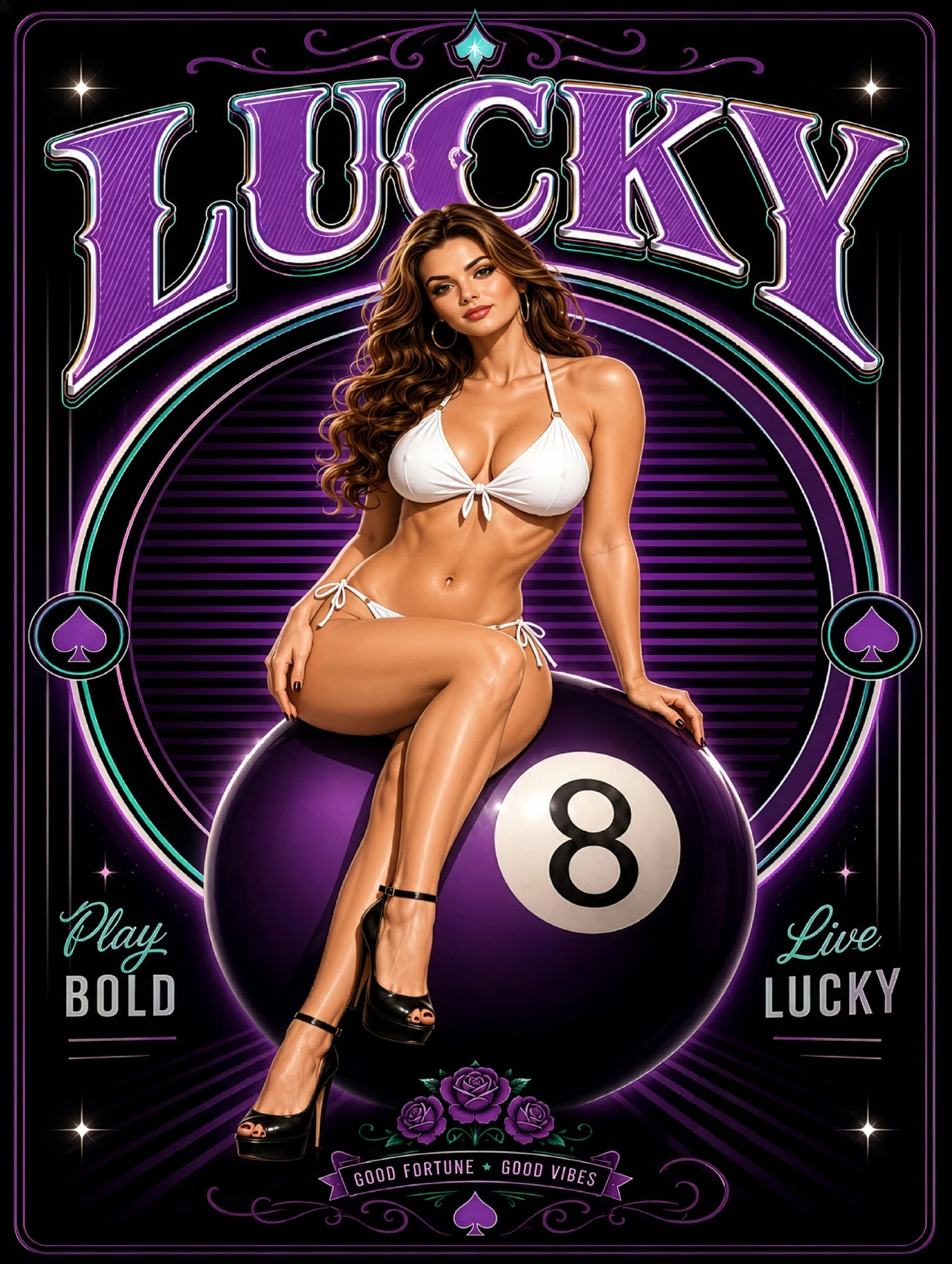 custom casino pinup portrait vintage casino digital artwork personalized from photo