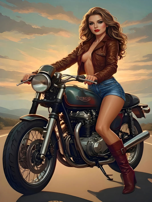 cherry glam pinup portrait custom retro artwork