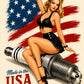custom patriotic pinup portrait vintage usa digital artwork personalized from photo