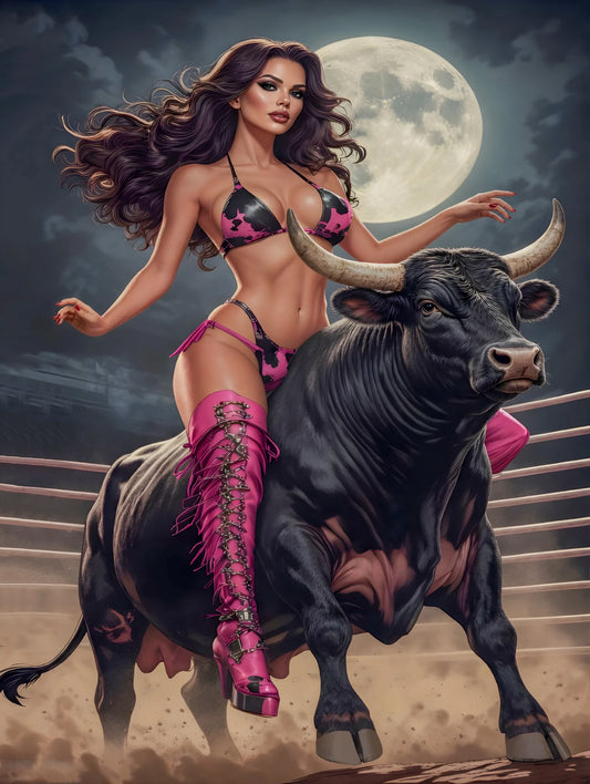 radiant pinup portrait vintage digital artwork