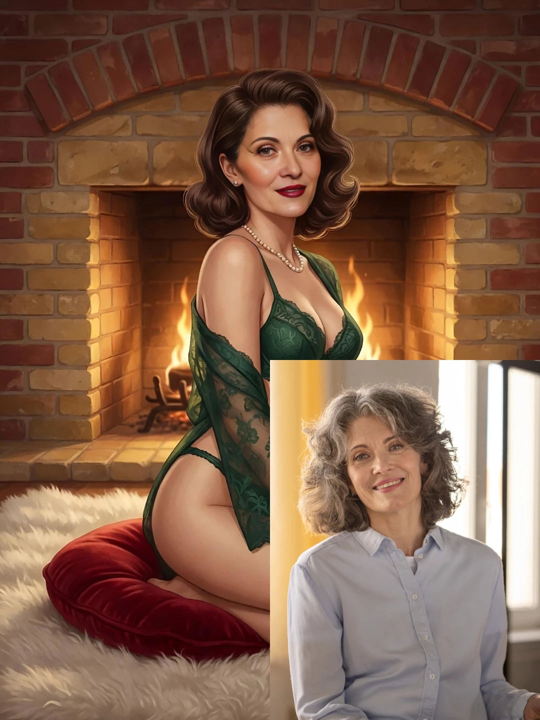 Retro Angel Portrait Before After