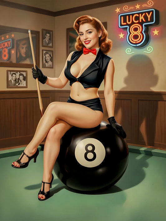 Glam pinup portrait custom digital artwork – Pinup Art Studio