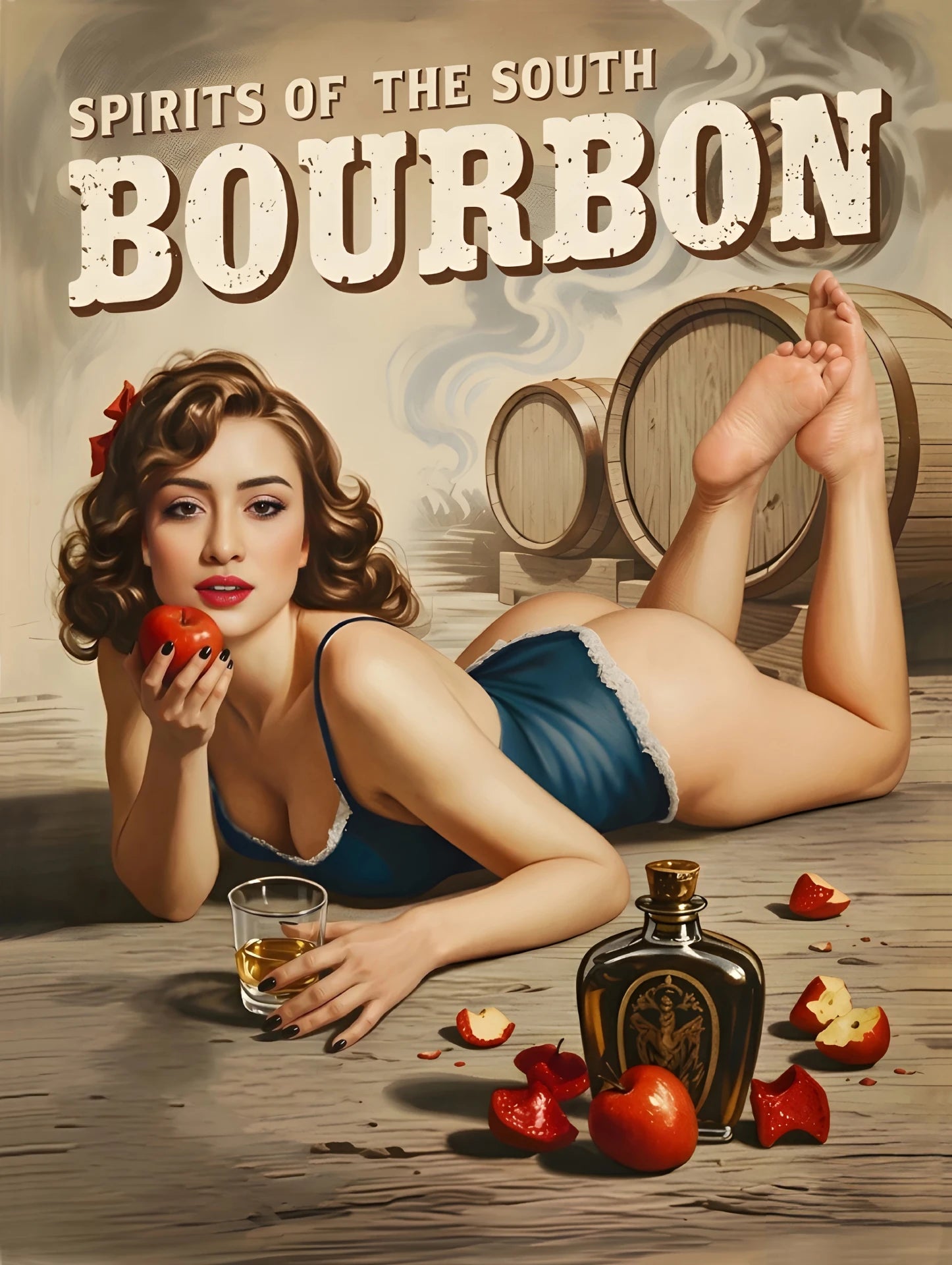 Vintage pinup portrait custom artwork by Pinup Art Studio
